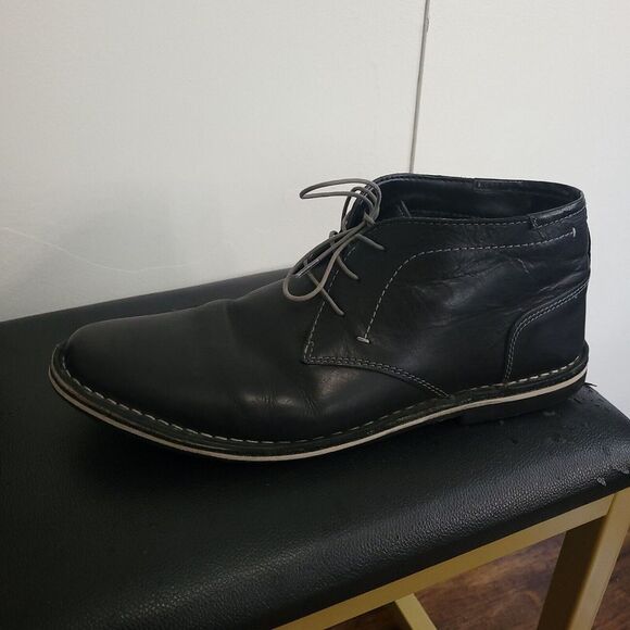 Steve Madden Chukka Boots Mens SiZe 11 Harken 017 Black Leather Shoe - Picture 3 of 9